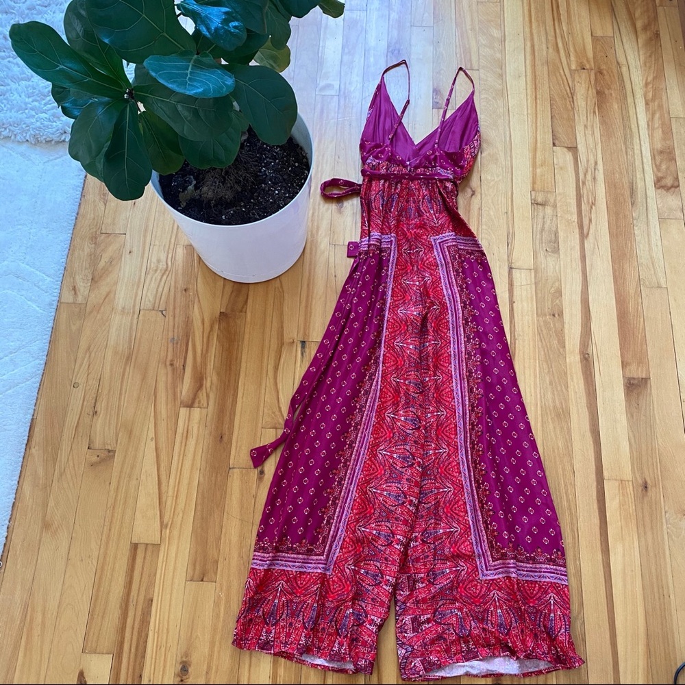 Free People cabbage multi jumpsuit romper red pink - Picture 7 of 7